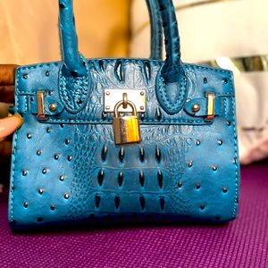 Navy blue and Black mini hand or shoulder bag